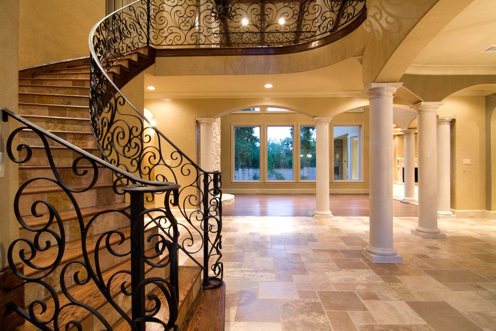 Ryland Homes Houston for a Mediterranean Staircase with a Iron Staircase and 78 P by Croix Custom Homes