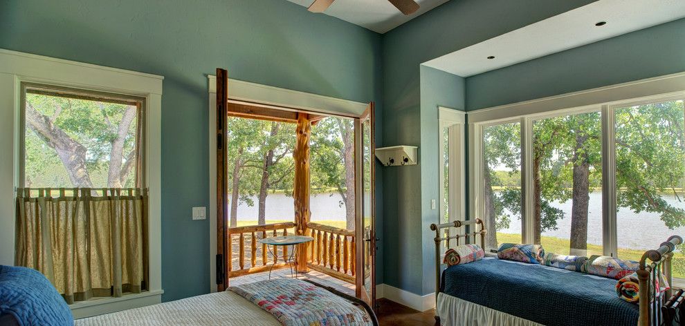 Ryland Homes Houston for a Rustic Bedroom with a Lakehouse and Ranch Style by the Lake by Ellis Custom Homes Llc