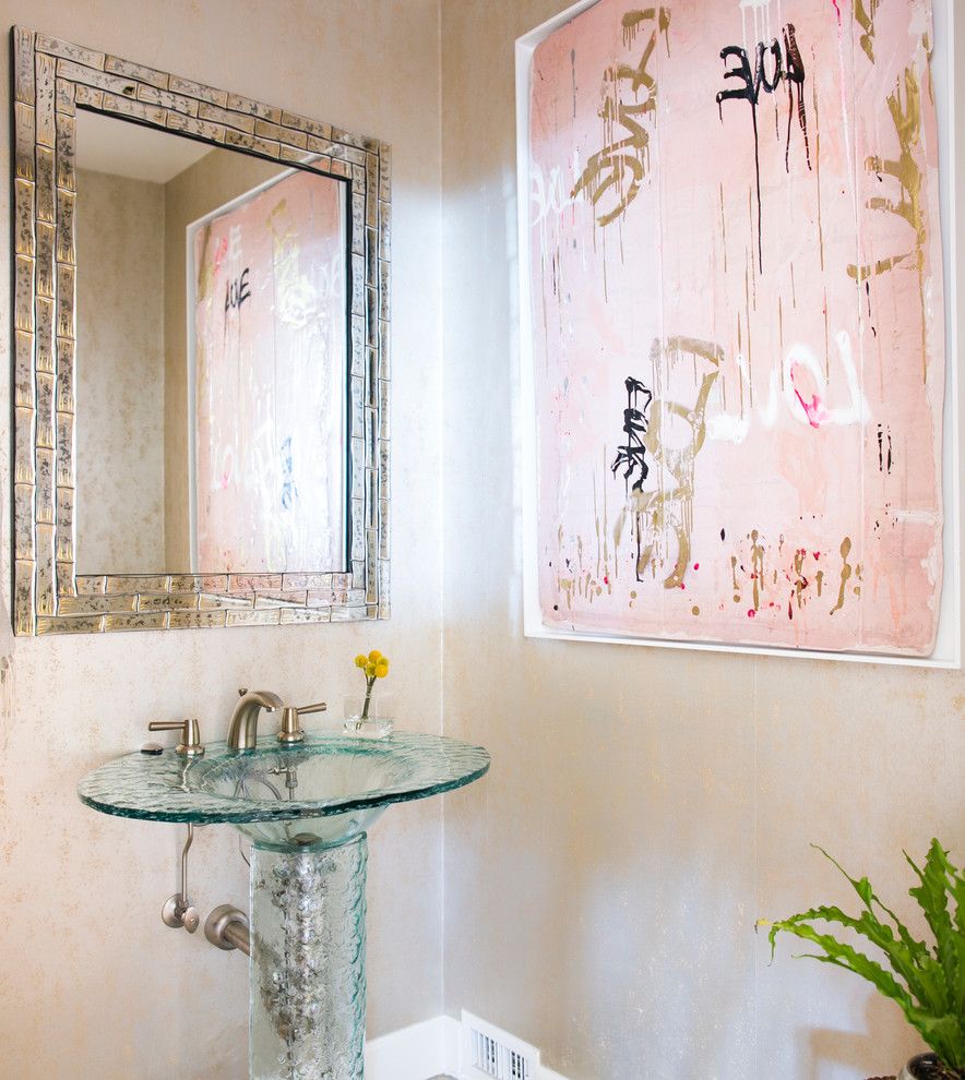 Safelite Autoglass for a Contemporary Powder Room with a Contemporary Design and Santa Barbara Contemporary by Jodi G. Designs