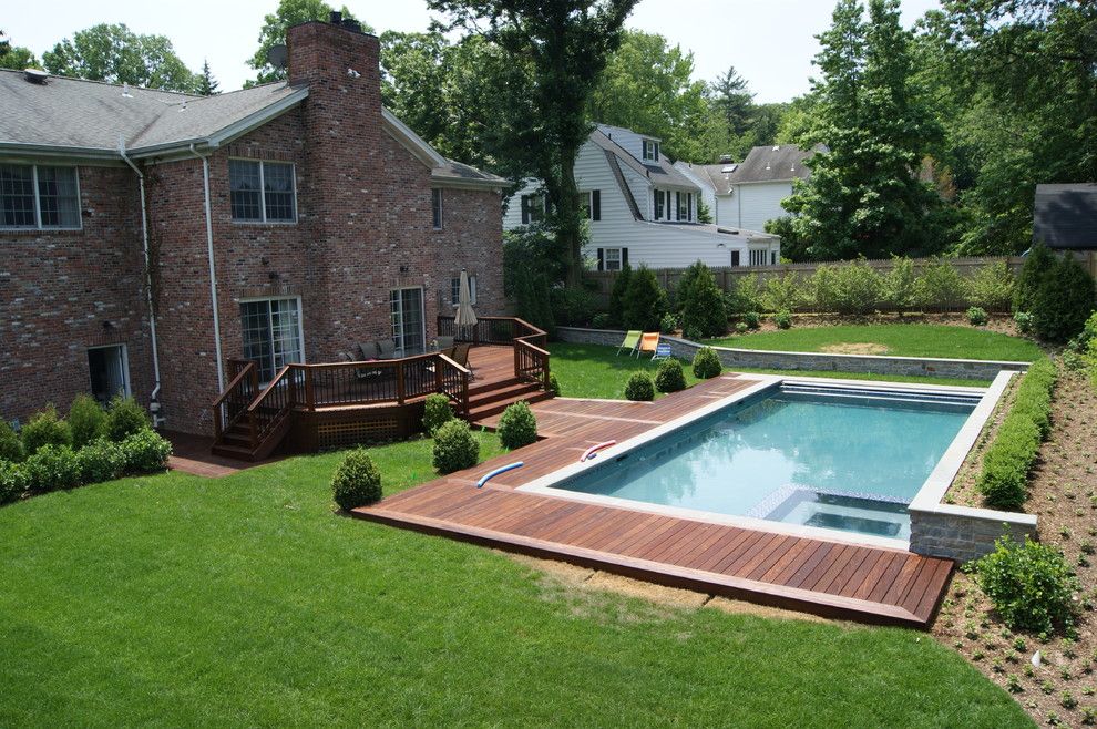 Safelite Nj for a Contemporary Pool with a Cedar Deck and Private Ipe Board Walk by Deck Remodelers.com