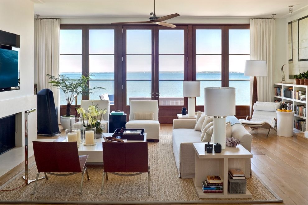 Sag Harbor Gym for a Beach Style Living Room with a Beige Sofa and Sag Harbor, Ny by Foley&cox