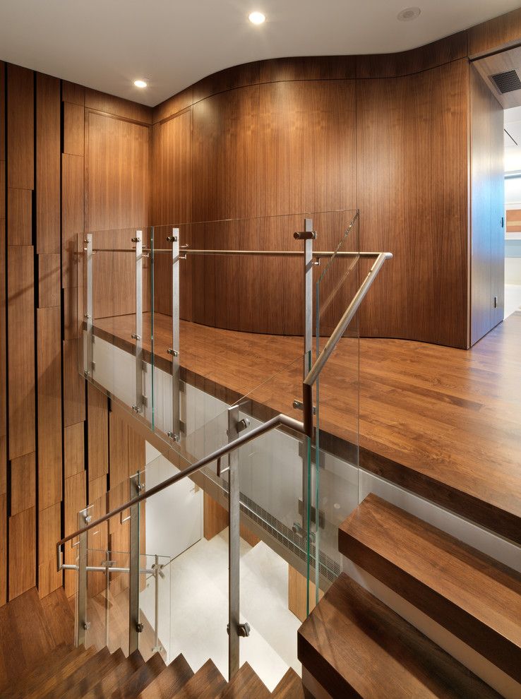 San Francisco Points of Interest for a Modern Staircase with a Walnut and Market Street Penthouse Staircase by Winder Gibson Architects