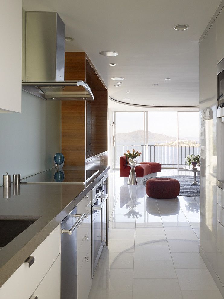 San Mateo Theater for a Modern Kitchen with a Stainless Steel Appliances and Fontana Interior by Mark English Architects, Aia