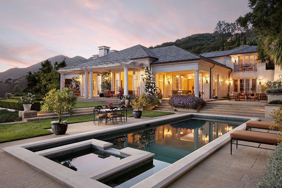 Santa Barbara Back Page for a Traditional Exterior with a Pool and Montecito Traditional by Dd Ford Construction