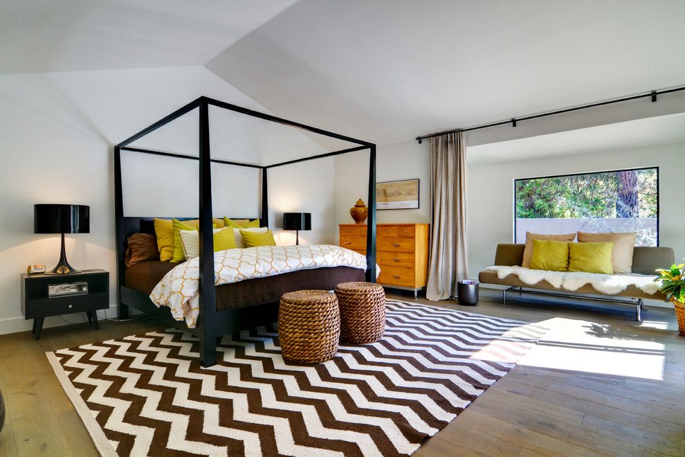 Santa Fe Botanical Garden for a Contemporary Bedroom with a Wood Floor and Rancho Santa Fe Modern Hacienda by Shaw Coates