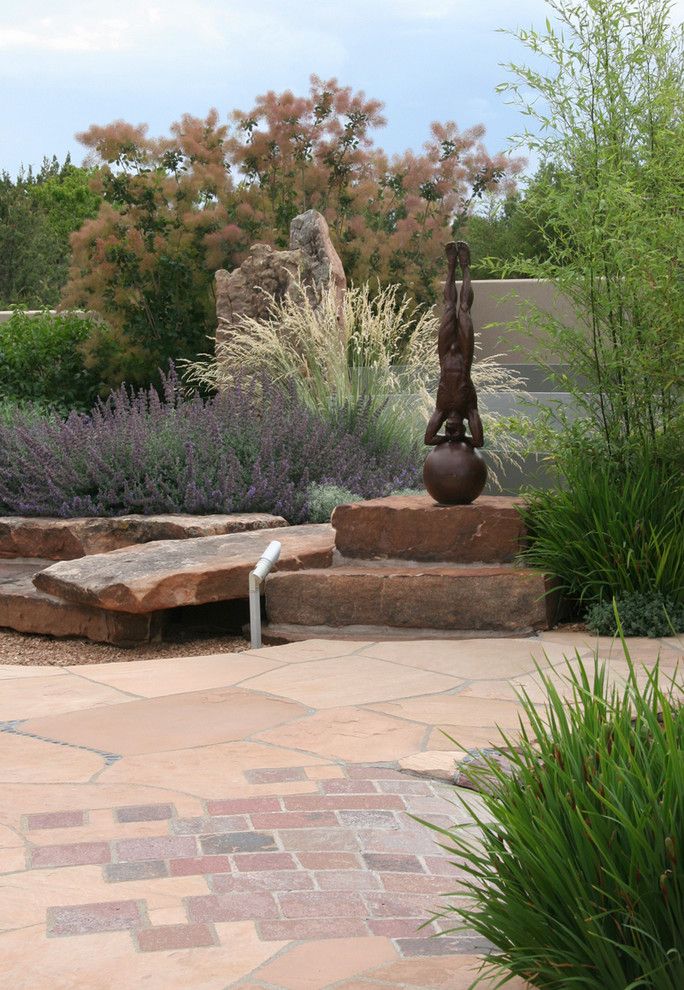 Santa Fe Botanical Garden for a Contemporary Landscape with a Flagstone and Contemporary Sculpture Garden by Clemens & Associates Inc.