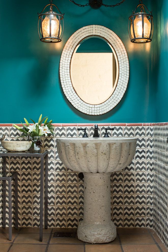 Santa Fe Botanical Garden for a Southwestern Powder Room with a Southwestern Style and Southwestern Powder Room by Chandler Prewitt Interior Design