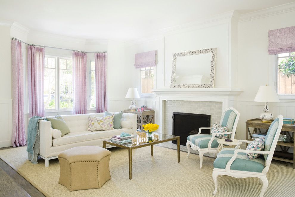 Santa Paula Regency for a Beach Style Living Room with a Pastels and Santa Monica Coastal Cape Cod Home by Christine Markatos Design