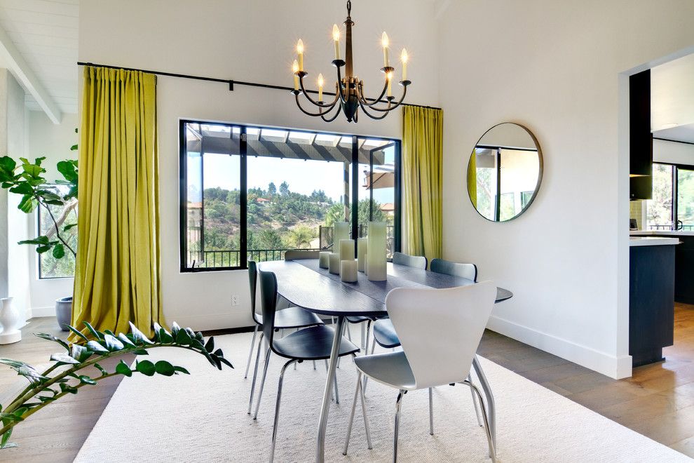 Santa Paula Regency for a Contemporary Dining Room with a White Area Rug and Rancho Santa Fe Modern Hacienda by Shaw Coates