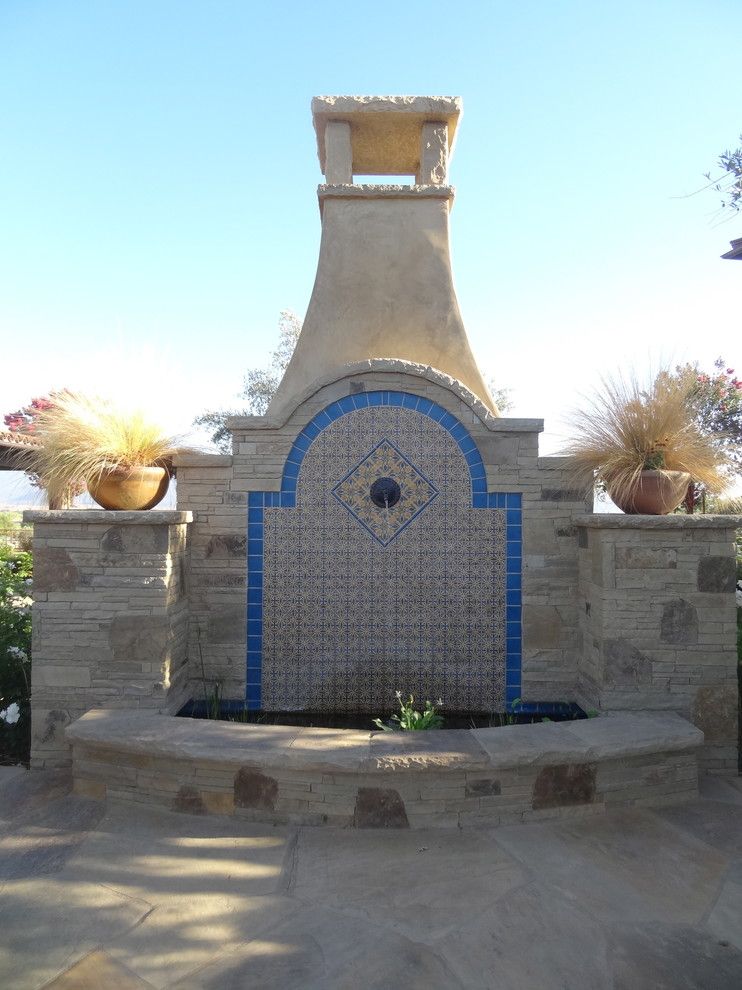 Santa Ynez Weather for a Mediterranean Patio with a Mediterranean and Santa Ynez Tuscan Custom Ranch by Robert Andrew Fowler