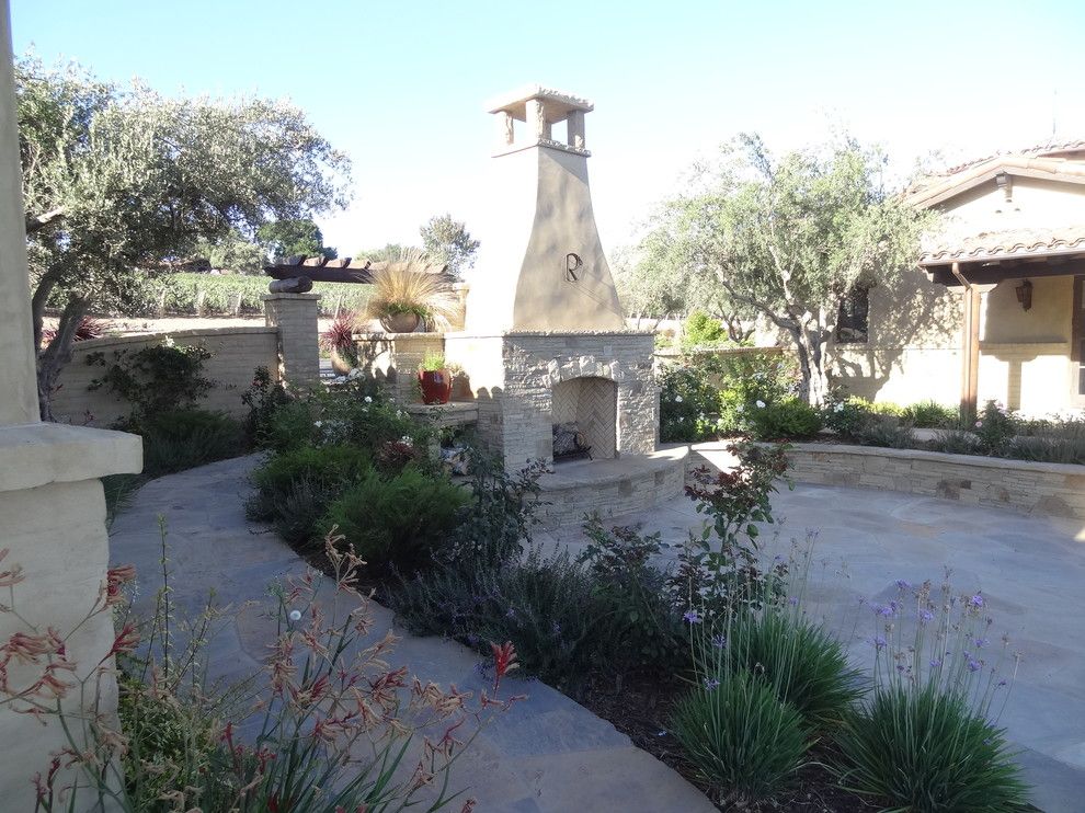 Santa Ynez Weather for a Mediterranean Patio with a Mediterranean and Santa Ynez Tuscan Custom Ranch by Robert Andrew Fowler