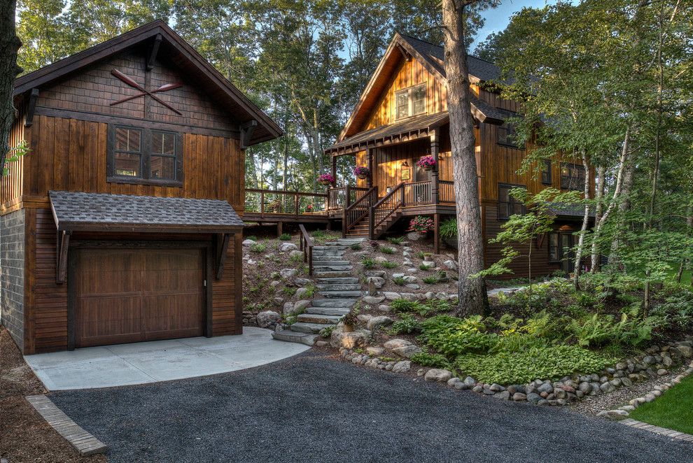 Scott Felder Homes for a Rustic Exterior with a Cabin and Kimball Lake by Lands End Development   Designers & Builders