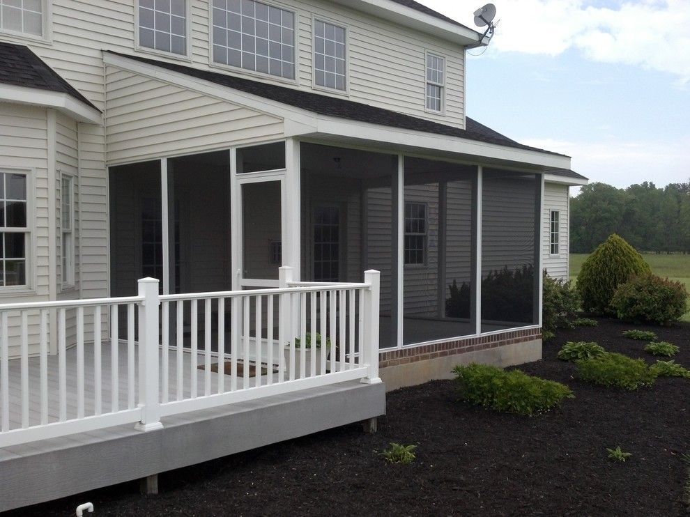 Screenmobile for a Traditional Porch with a New Screen Porch Using Super Screen Ex and New Screen Porches by Screenmobile of Delmarva