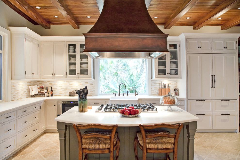 Seabrook Island Sc for a Traditional Kitchen with a White Painted Cabinets and Elegant Traditional Kitchen Beaded Inset by Strathmore Floors