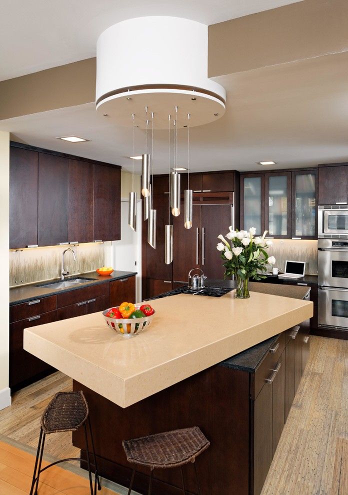 Self Serve Lumber for a Modern Kitchen with a Custom Lighting and Kitchen Renovation by Landis Architects / Builders