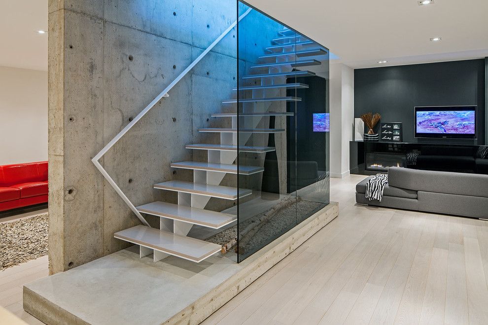Sellars for a Scandinavian Staircase with a Platform and Modern Home in Oakville Ontario by Peter A. Sellar   Architectural Photographer