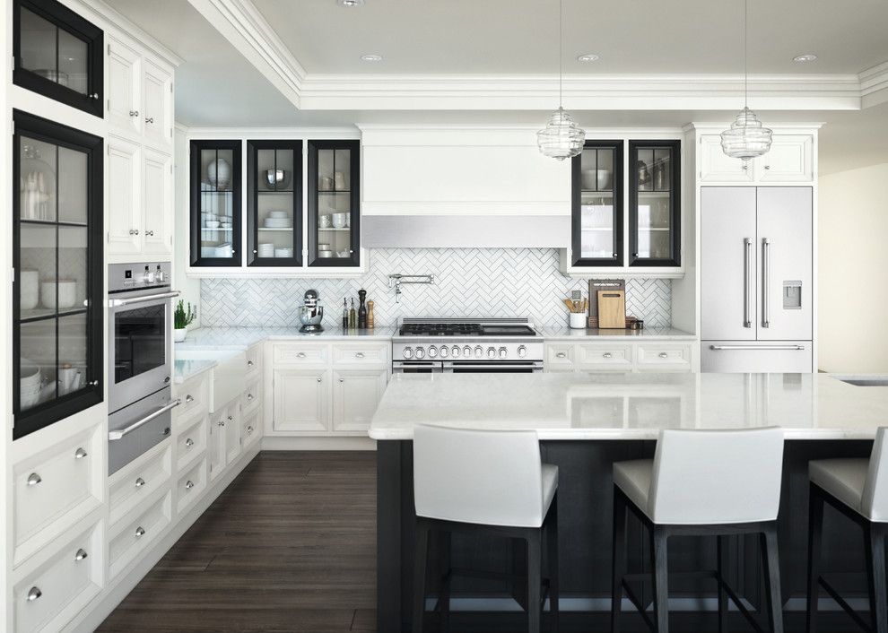 Sherwin Williams Flooring for a Contemporary Kitchen with a White Countertop and Dcs by Fisher & Paykel by Dcs by Fisher & Paykel