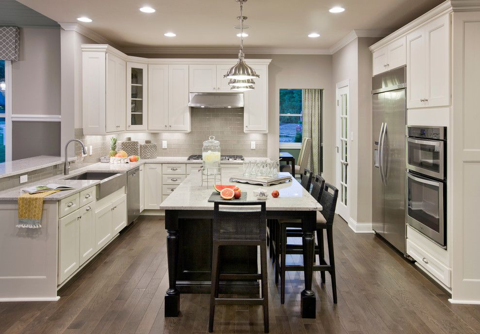 Sherwin Williams Flooring for a Traditional Kitchen with a Counter Stools and Reserve at Medina by Mary Cook