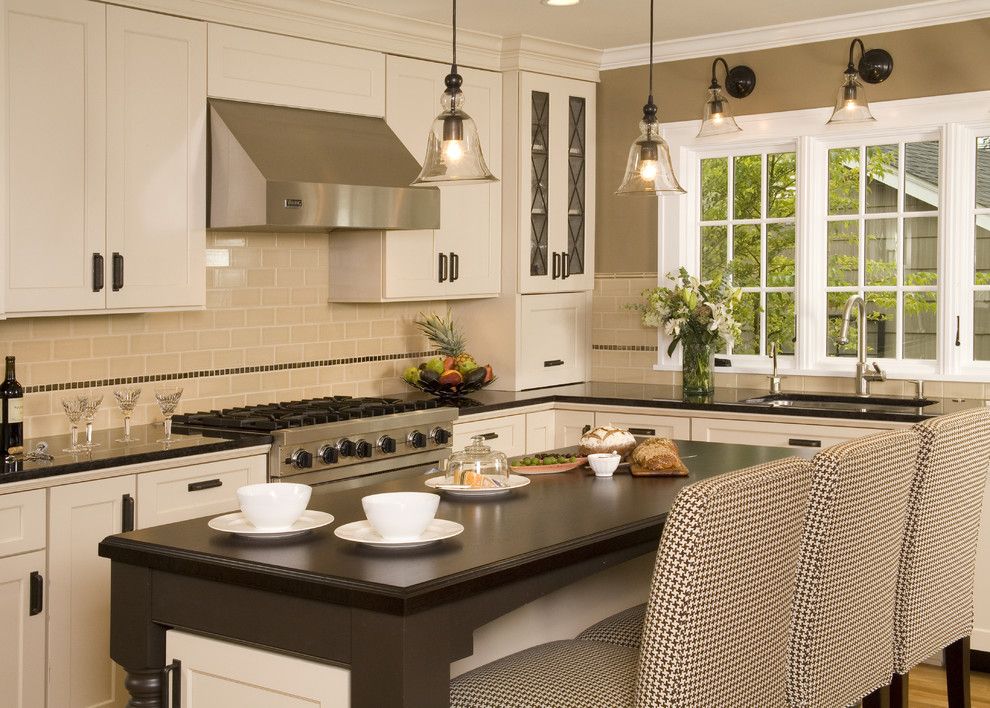 Sherwin Williams Pottery Barn for a Traditional Kitchen with a Subway Tiles and Mocha Kitchen by Kayron Brewer, Ckd, Cbd / Studio K B