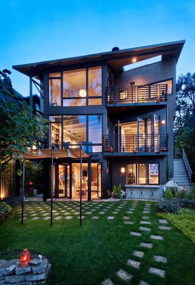 Shorehouse Kitchen for a Contemporary Exterior with a Angular Roof and Lake House by Castanes Architects Ps