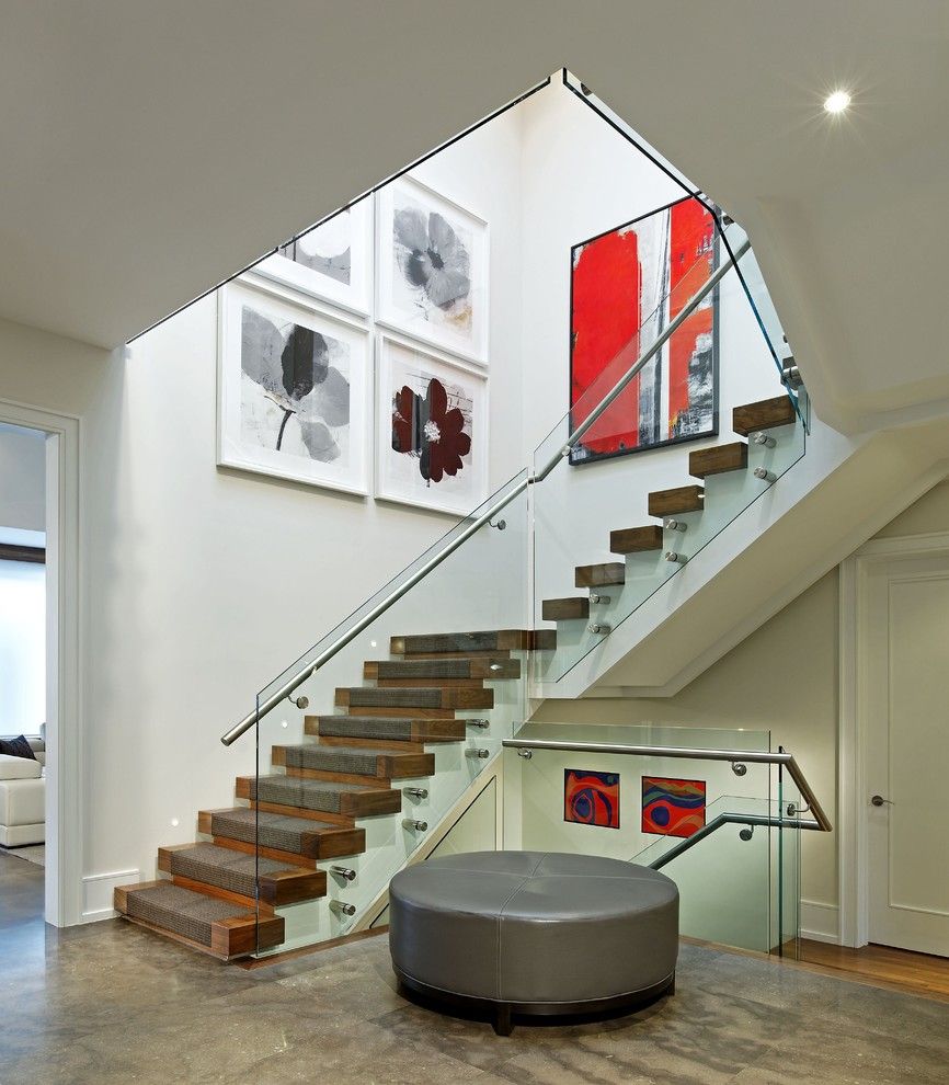 Sighn for a Contemporary Staircase with a Stairwell and Staircase by Douglas Design Studio