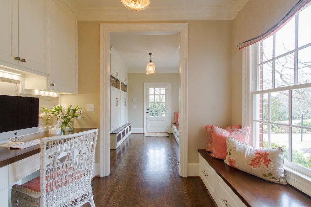 Sightline for a Traditional Home Office with a Roman Shades and Chastain Park 2 by Abbey Construction Company, Inc.