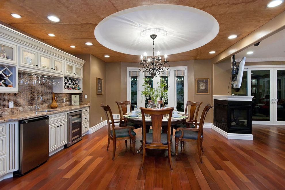 Silver Legacy Buffet for a Traditional Dining Room with a Wood Floor and San Jose Home by Mark Pinkerton    Vi360 Photography