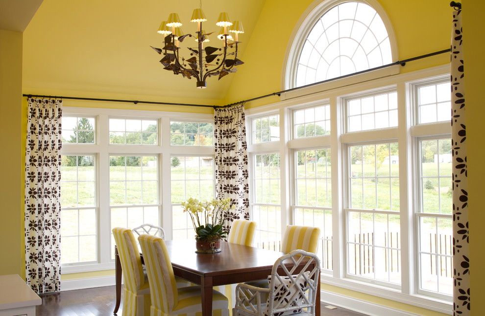 Single Hung vs Double Hung for a Traditional Dining Room with a Yellow and Hgtv Showhouse by Alisha Gwen Interior Design, Llc