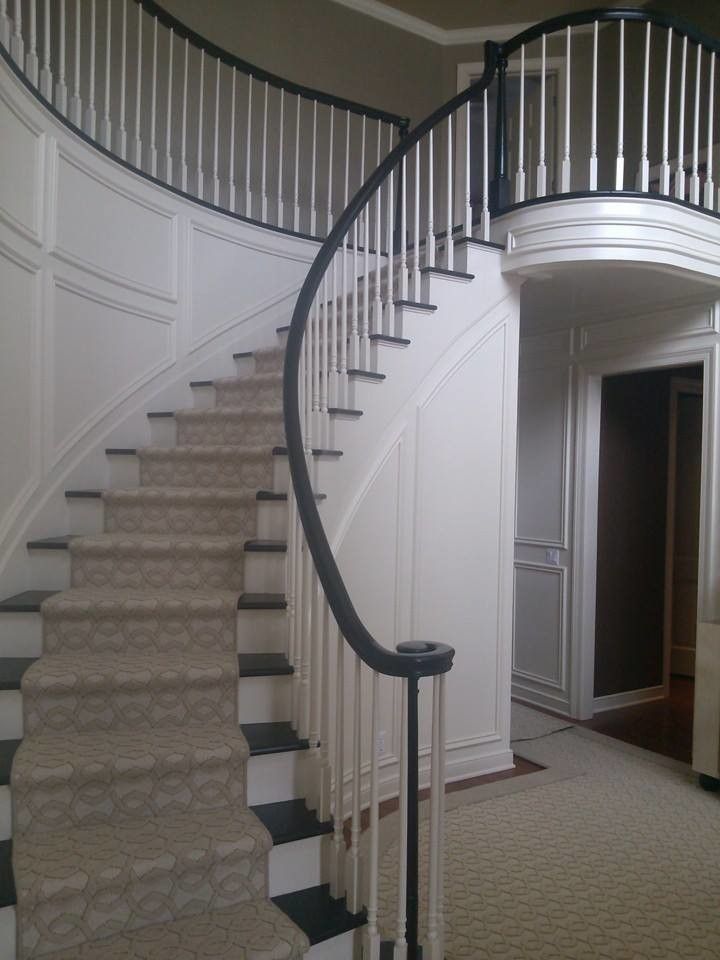 Skim Coating for a  Staircase with a White Wainscoting and Our Work by Prime Time Painting & Drywall Llc