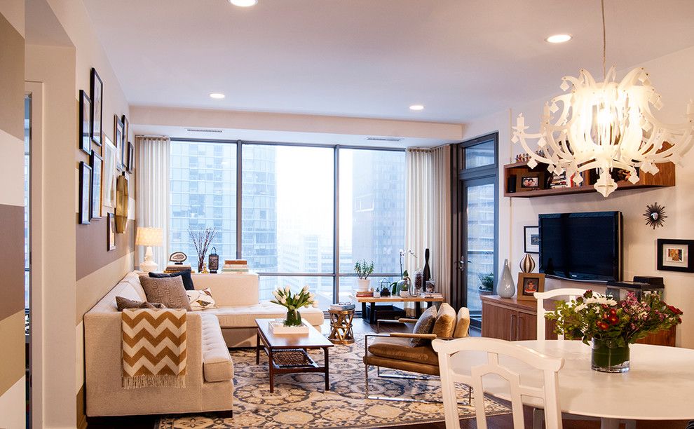 Slamp for a Contemporary Living Room with a Slamp Light Fixture and Streeterville Condo by Claudia Martin, Asid