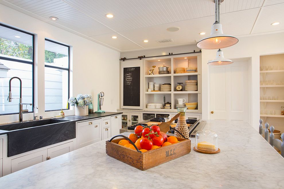 Slow Draining Sink for a Eclectic Kitchen with a Custom Sink and Valley Vista by Thea Home Inc