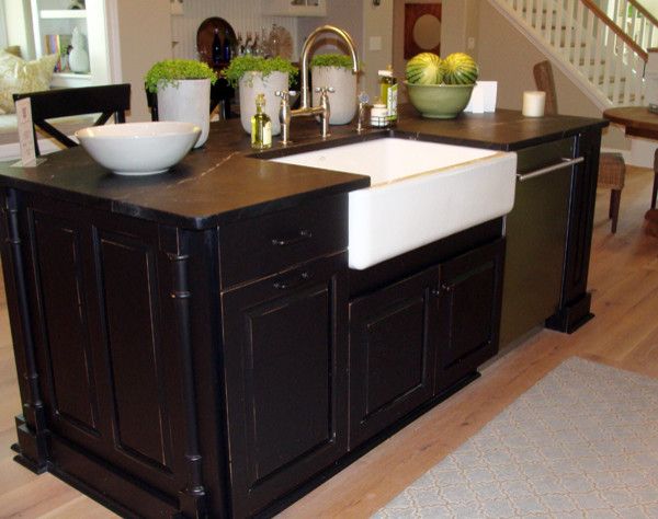 Slow Draining Sink for a Traditional Kitchen with a Farm Sink and 2013 Parade of Homes   Pinnacle Homes Winner   Best Kitchen by Columbia Cabinets