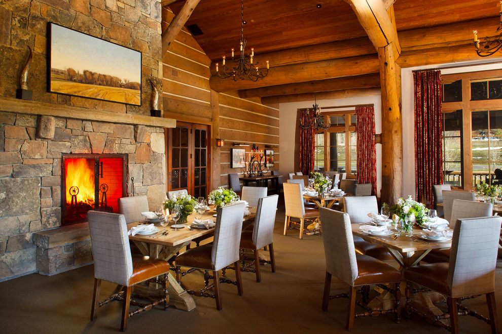 Snake River Sporting Club for a Rustic Dining Room with a Jackson Hole and Snake River Sporting Club by Wrj Design