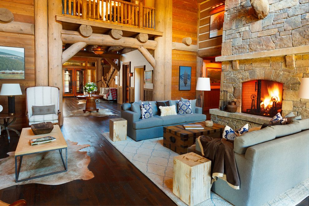 Snake River Sporting Club for a Rustic Living Room with a Multiple Seating Areas and Snake River Sporting Club by Wrj Design