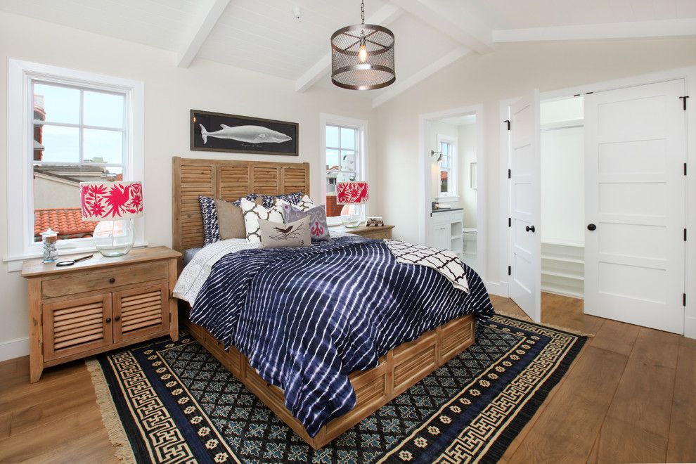 Sol Newport Beach for a Beach Style Bedroom with a Bed Pillows and Lido Island I by Blackband Design