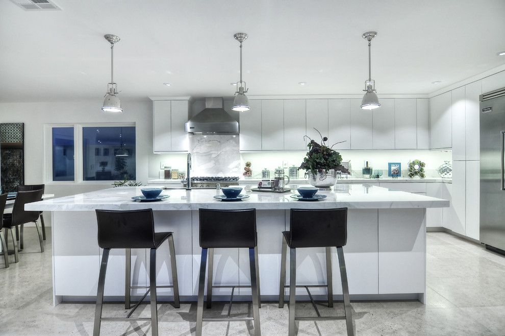 Sol Newport Beach for a Contemporary Kitchen with a White Floor Tile and 108 via Havre, Newport Beach by Jeff Pittman Homes