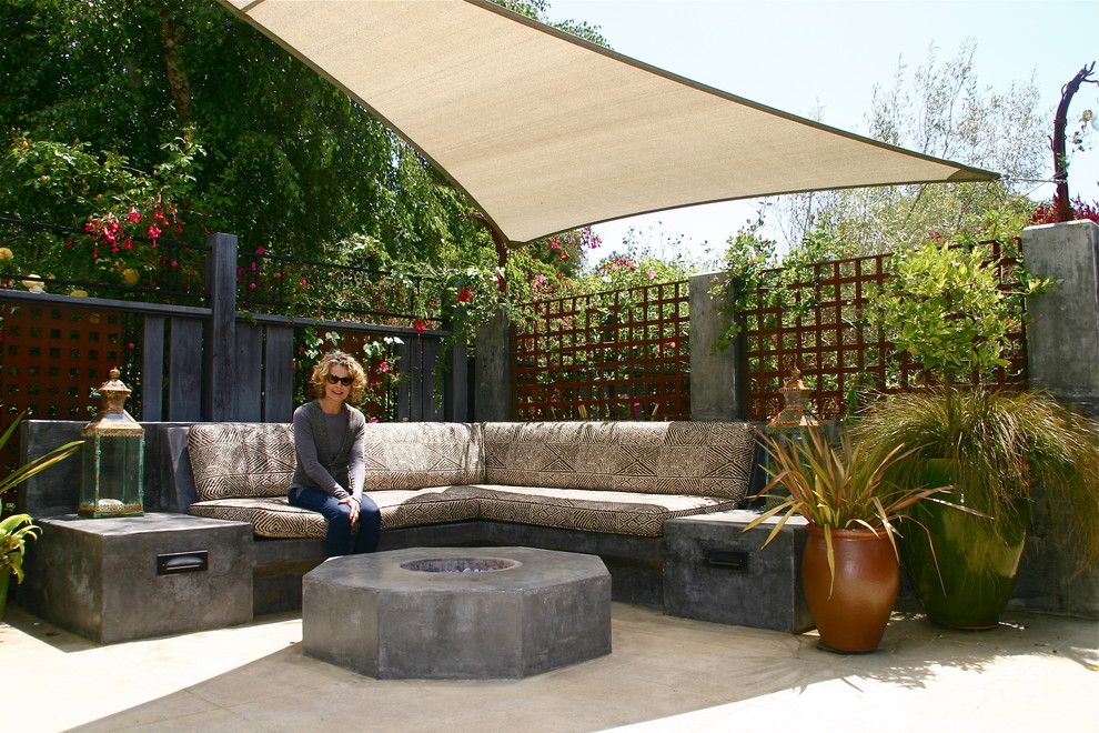 Solaire Apartments for a Contemporary Patio with a Firepit and Aptos Residence by Kathleen Shaeffer Design, Exterior Spaces