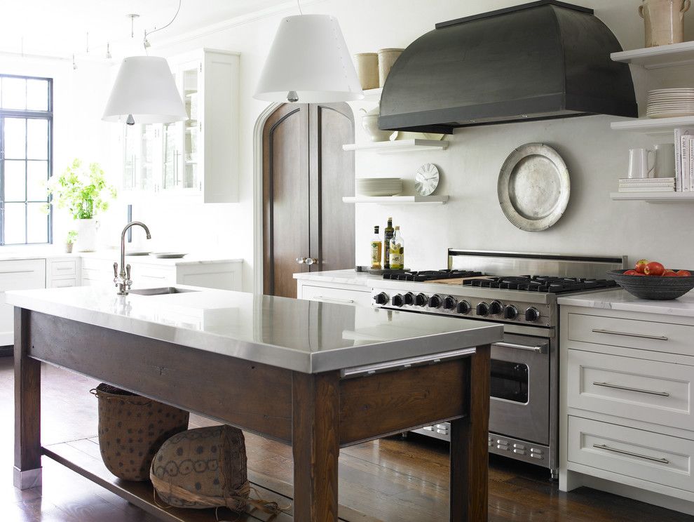 South Carolina Islands for a Transitional Kitchen with a Kitchen Shelves and Transitional Kitchen by Carterkayinteriors.com