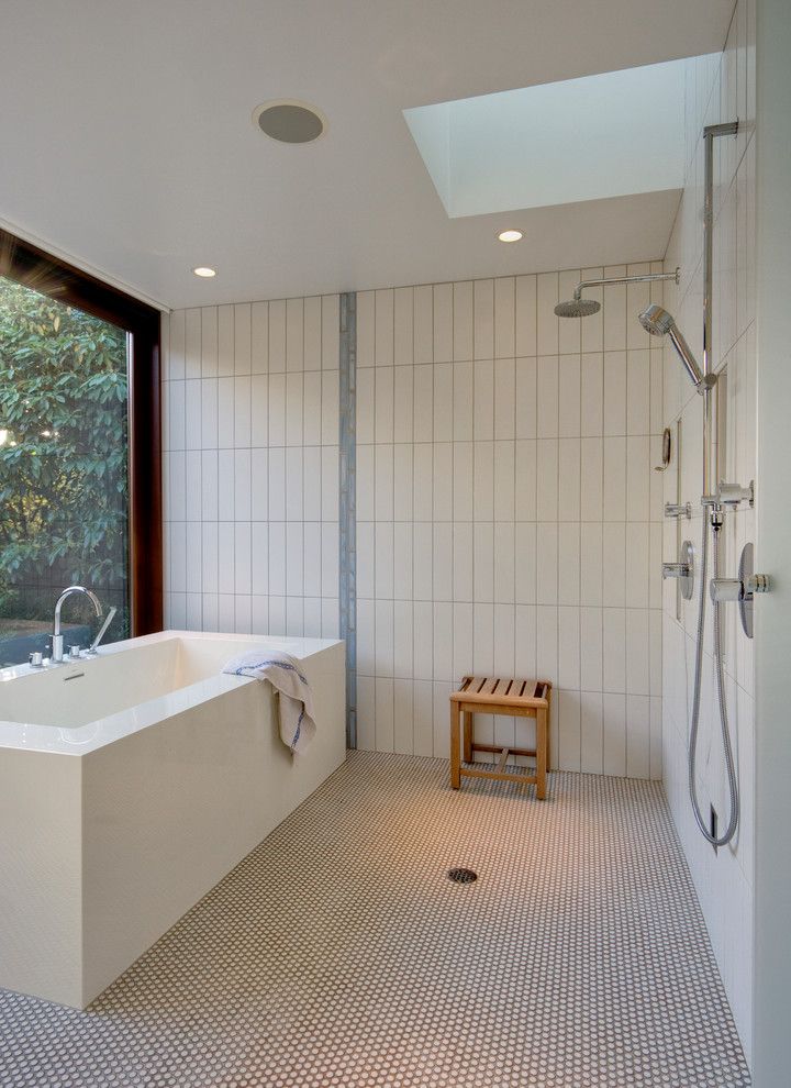 South Texas Center for Pediatric Care for a Modern Bathroom with a Penny Tile and Broadmoor Residence by David Coleman / Architecture