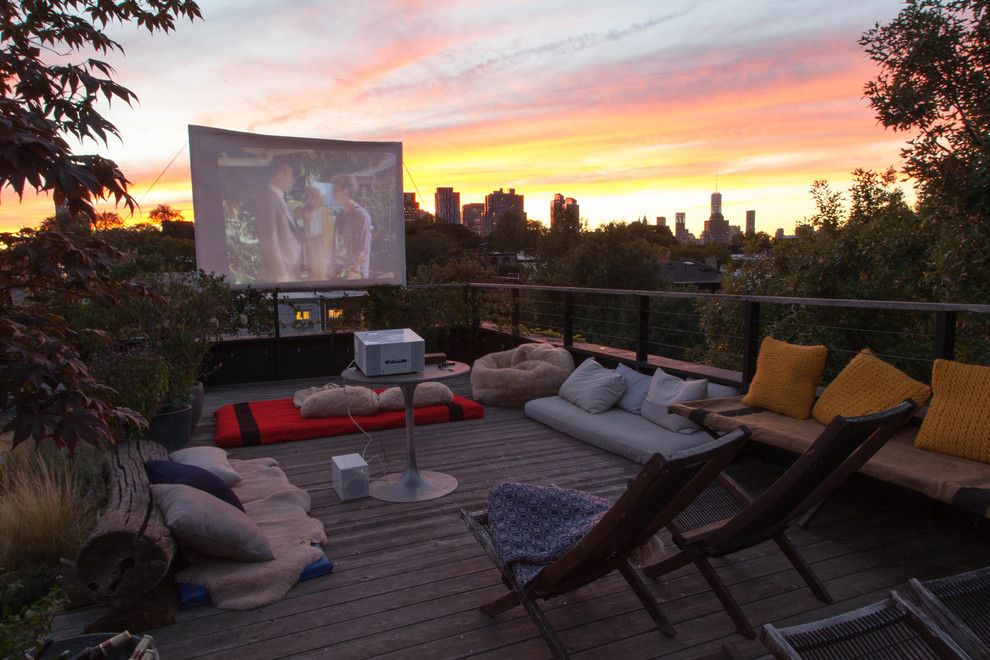 Southlake Movie Theater for a  Deck with a  and Fort Greene Roof Garden by Brook Landscape