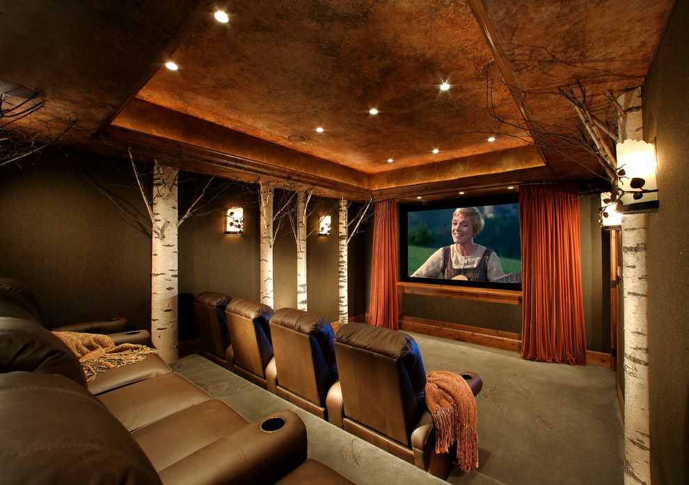 Southridge Movie Theater for a Traditional Home Theater with a Mountain and Mountain Formal by Sesshu Design Associates, Ltd