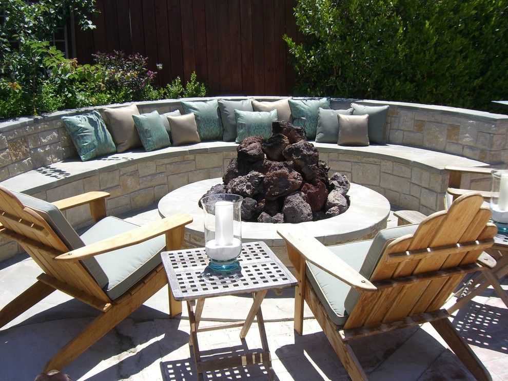 Space Oddity Album for a Contemporary Patio with a Rock Wall and Assorted by Environmental Concept