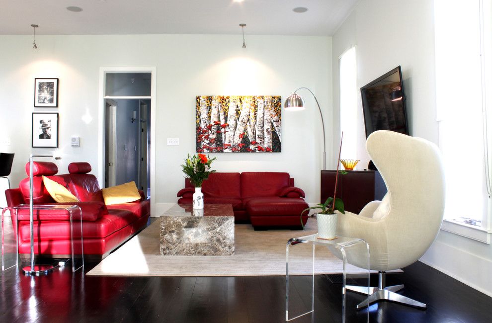 Spca New Orleans for a Contemporary Living Room with a Red Sofa and Bayou St. John, New Orleans by Adam Breaux