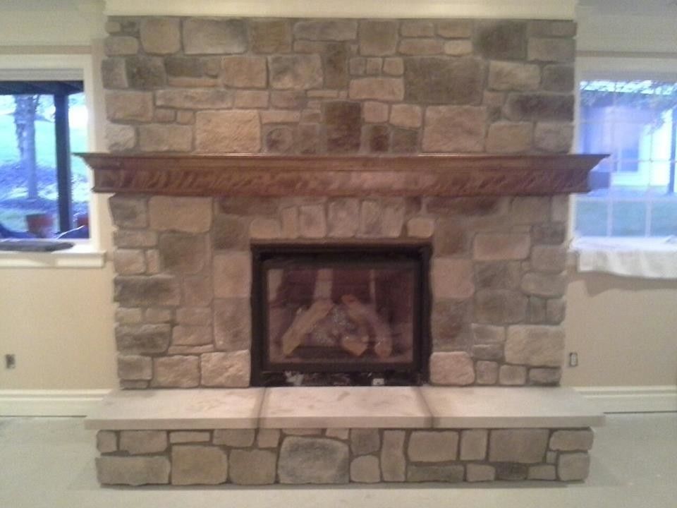 St Albans Mo for a Traditional Spaces with a Fireplaces in St Louis Missouri and Indoor Fireplace Built From Faux Stone in Chesterfield, Mo by Masterpiece Masonry