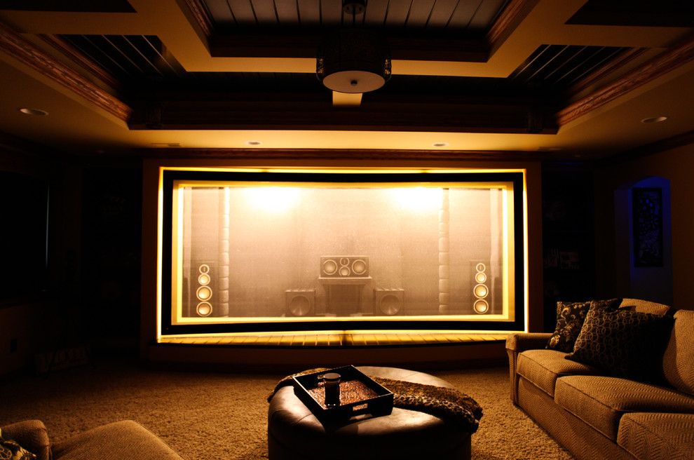 St Croix Theater for a Craftsman Home Theater with a Gxfx Speakers and Martin Theater   Acoustically Transparent Screen by Trent Martin