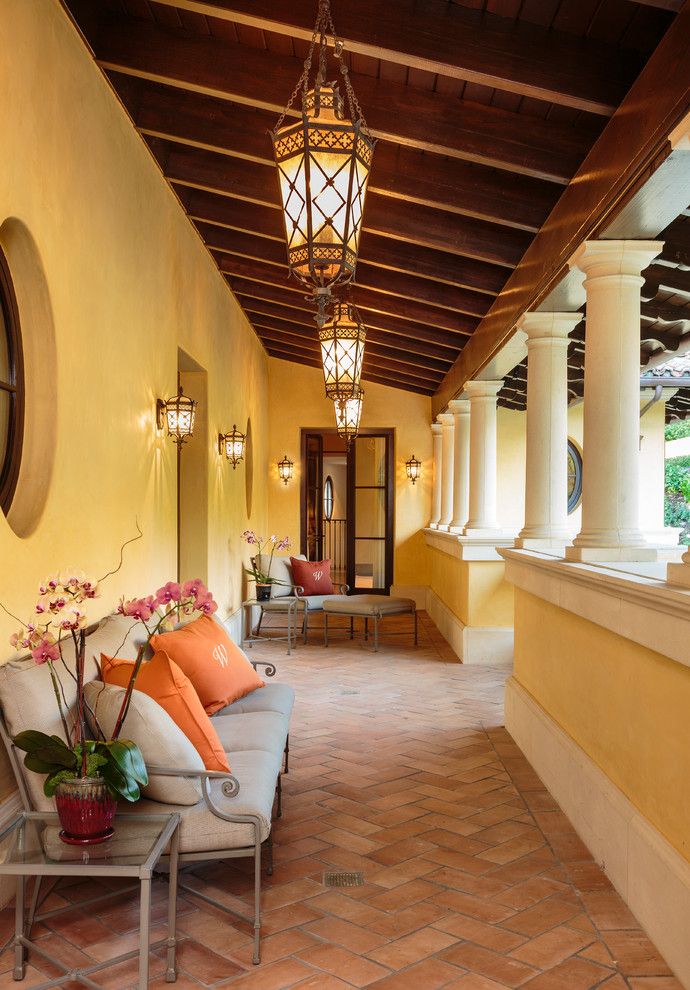 St Germain Furniture for a Mediterranean Patio with a Exterior Columns and Bel Air by Msh Design, Inc.