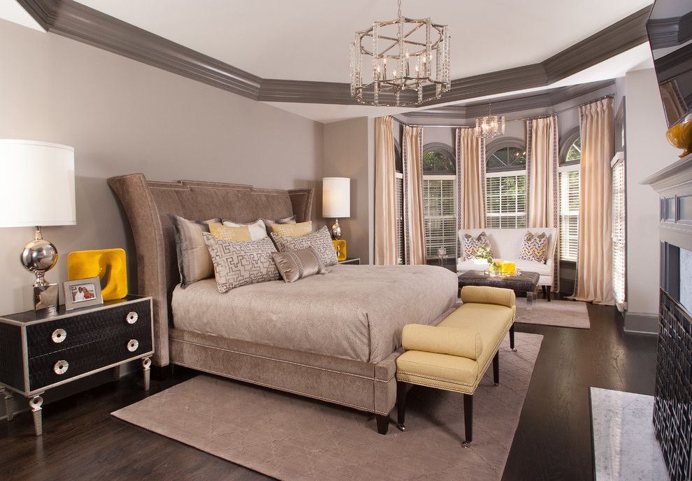 St Marlo Country Club for a Transitional Bedroom with a Brown and Yellow Bedroom and St. Ives Country Club Estates by Decorating Den Interiors   the Sisters & Company