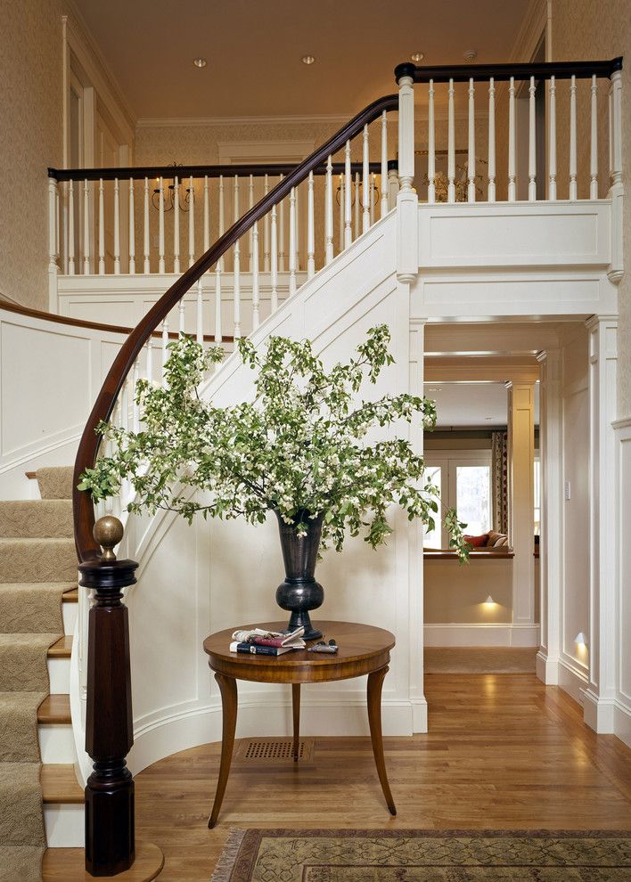 Stampin Pretty for a Traditional Staircase with a Curved Staircase and Lake House by Siemasko + Verbridge