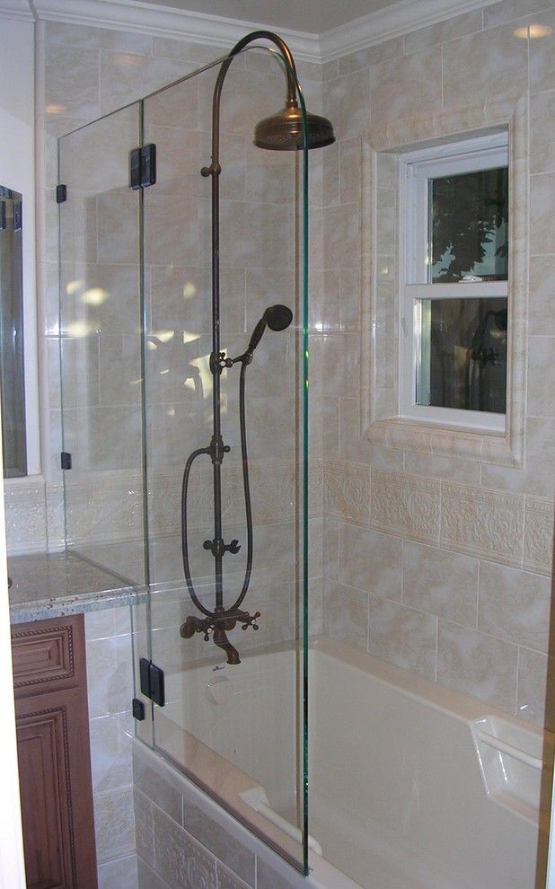 Standard Plumbing Utah for a Traditional Bathroom with a Porecelain Textured Tile and Victorian Bath in San Jose, Ca by Marina v. Phillips