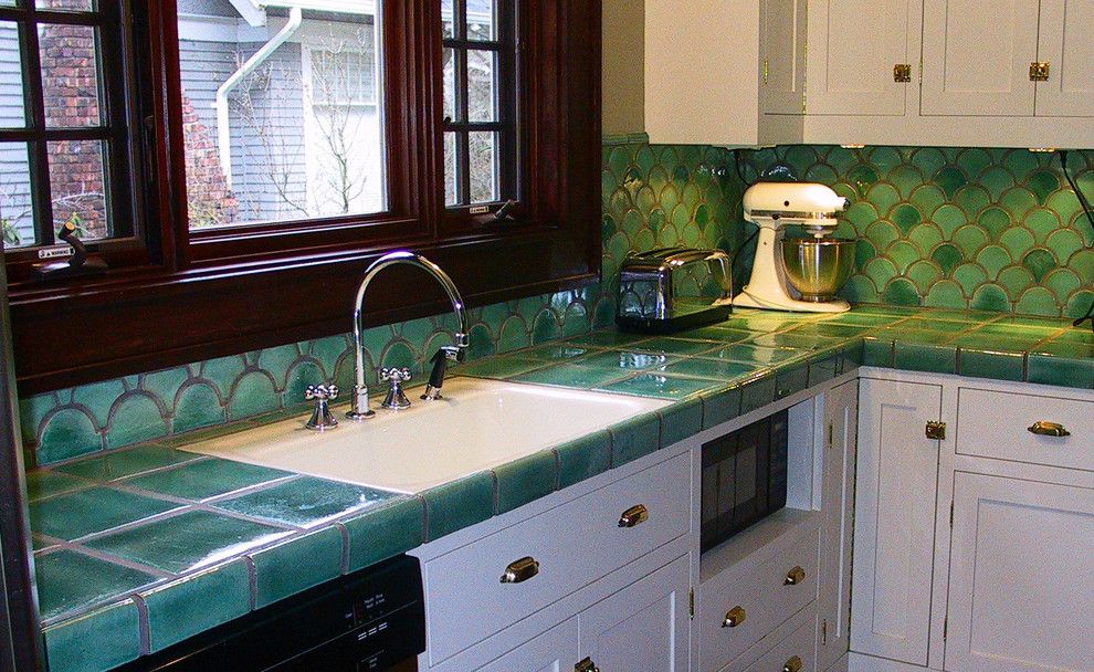 Standard Plumbing Utah for a Traditional Kitchen with a Green and Arts and Crafts Kitchen by Norberry Tile & Plumbing Studio